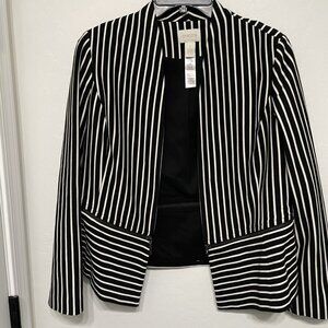 Chico's Striped Open Jacket with zip off peplum - Size 1 or Medium - Retail $149